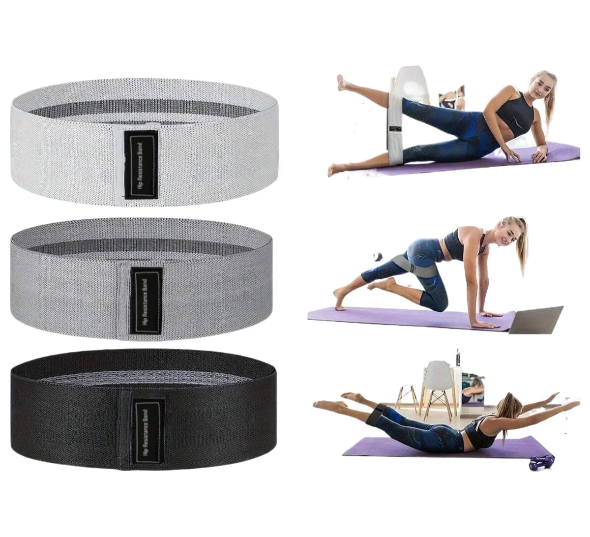 Fabric Resistance Bands — Set of 3